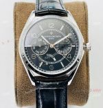 TW V2 Vacheron Constantin Fiftysix (day-date) Replica watch Black Dial Leather Strap